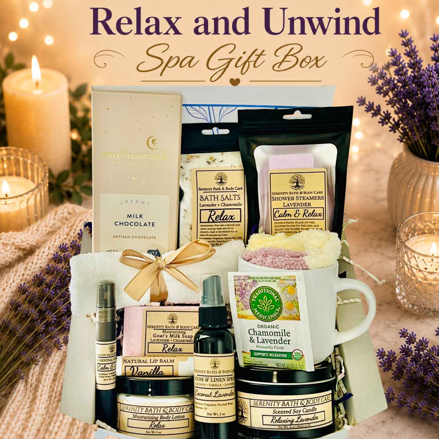 Luxury Relax Spa Gift Box for Women, Self Care Gift Box, Spa Gift Basket, Birthday Gift, Christmas Gift, Thinking of You Gift, Sympathy Gift, Thank You Gift