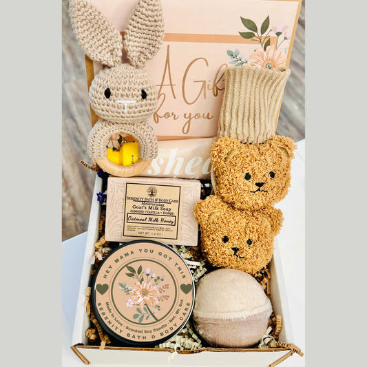 New Mom and New Baby Spa Gift Box, Self Care Package for Her, New Parents Gift Basket, New Mom Gift Basket, Congrats New Mom Gift