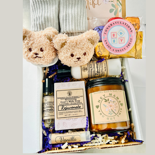 New Mom and New Baby Spa Gift Box, Self Care Package for Her, New Parents Gift Basket, New Mom Gift Basket, Congrats New Mom Gift