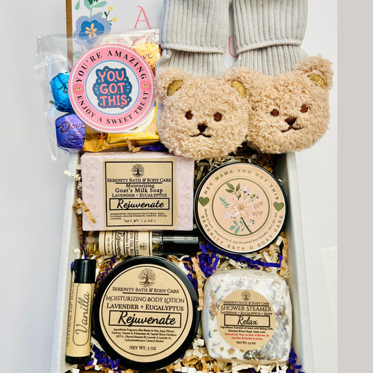 New Mom and New Baby Spa Gift Box, Self Care Package for Her, New Parents Gift Basket, New Mom Gift Basket, Congrats New Mom Gift