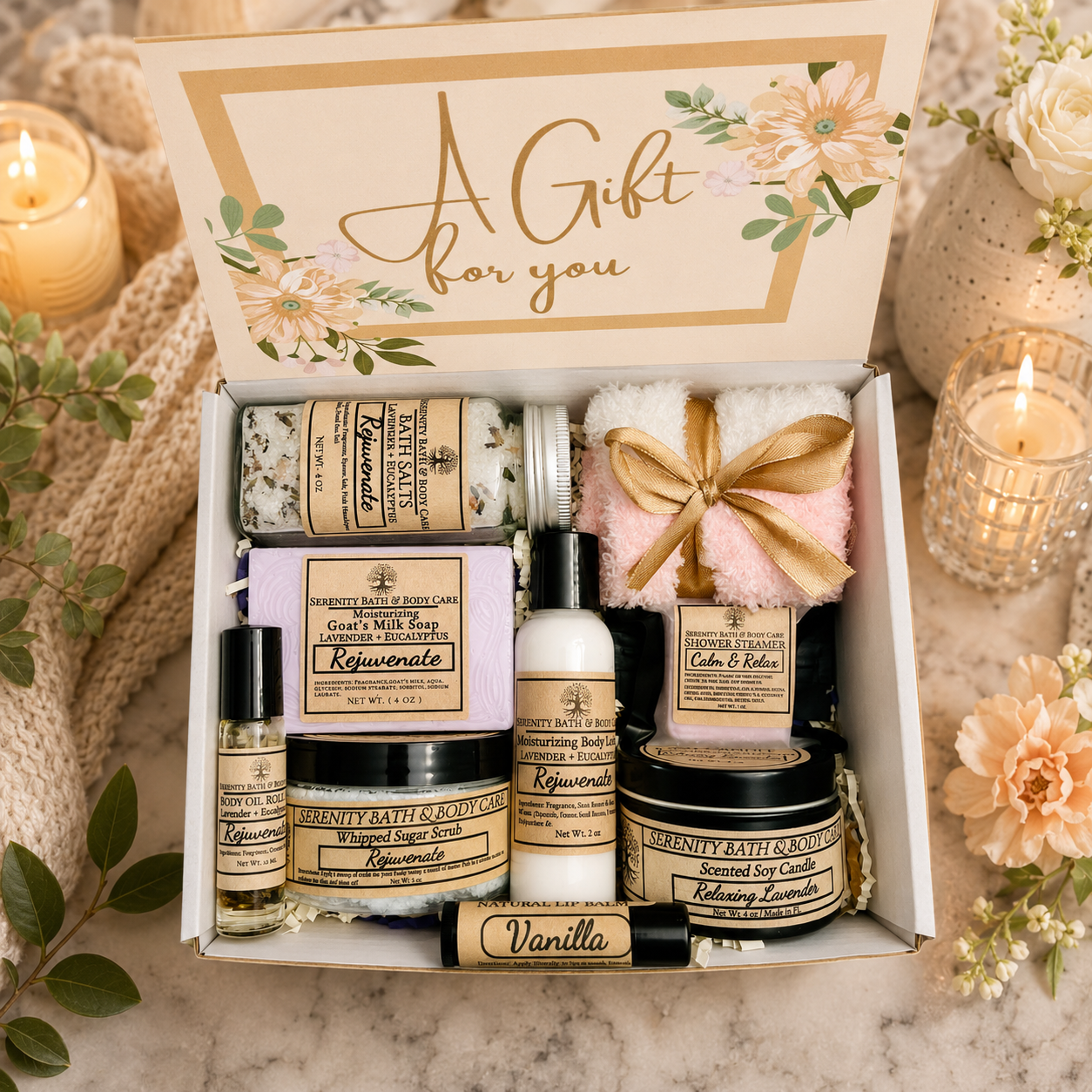 Luxury Self Care Gift Box for Women, Relaxation Gift for Birthday, Get Well, Thank You, or Stress Relief