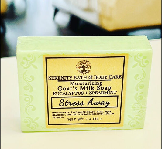 Stress Away (Eucalyptus Spearmint) Goat's Milk Soap| Natural Soap Bar