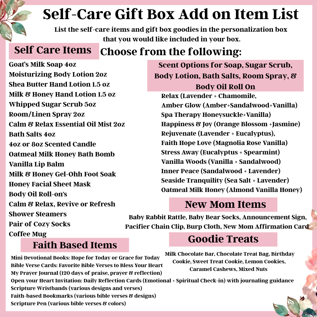 Build your Own Self Care Gift Box, Birthday Gift Box, Thank you Gift, Christmas Gift, Thinking of you Gift for Women