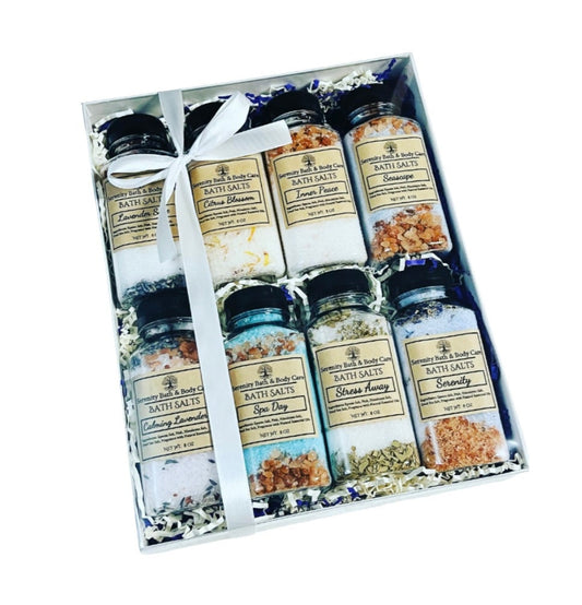 Luxury Bath Salts Gift Set| Self Care Gift for Women| Bath Soaks| Birthday Gift| New Mom Gifts| Pamper Gift Set| Bath Salts Gift Box