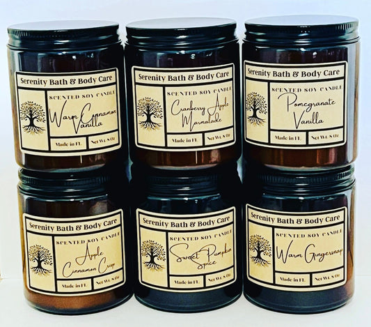 Handpoured 8oz Scented Soy Candles| Seasonal Candles| Aromatherapy Candles